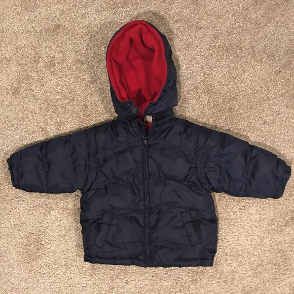 Boys Winter Coat Jacket with Removable Hood & Sleeves by Teeny Weeny - Sz 24m - Picture 1 of 3